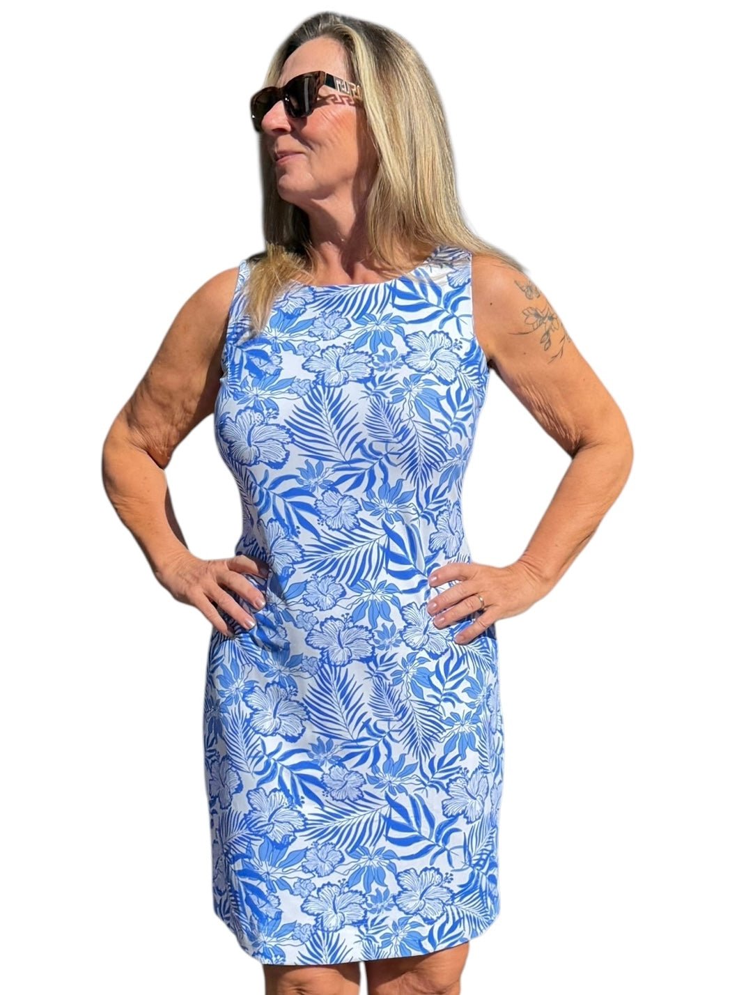 Lulu-B Classic Shift Dress with UPF50+ Summer Breeze Blue – ULLI's Boutique
