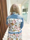 The Light Denim Jacket / Pink Roses - Back of the Bay Boutique
