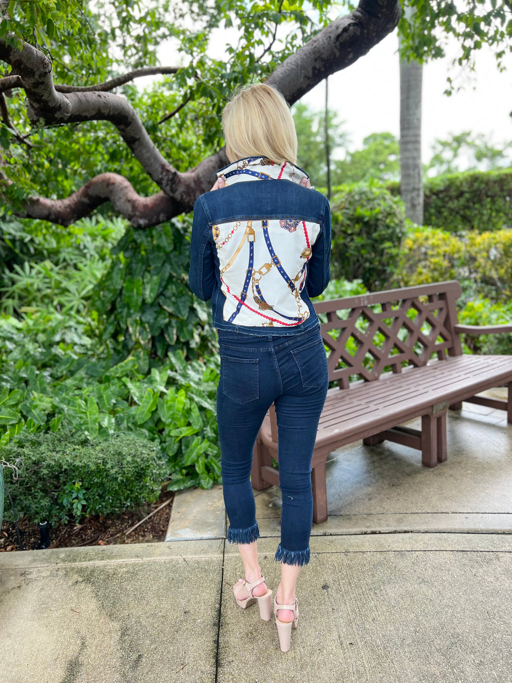 The Dark Denim Jacket / Unique in Beige - Back of the Bay Boutique