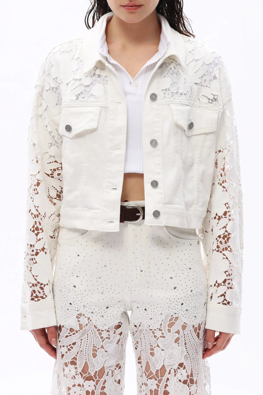 Brooklyn Loose Lace Jacket Alba - Back of the Bay Boutique