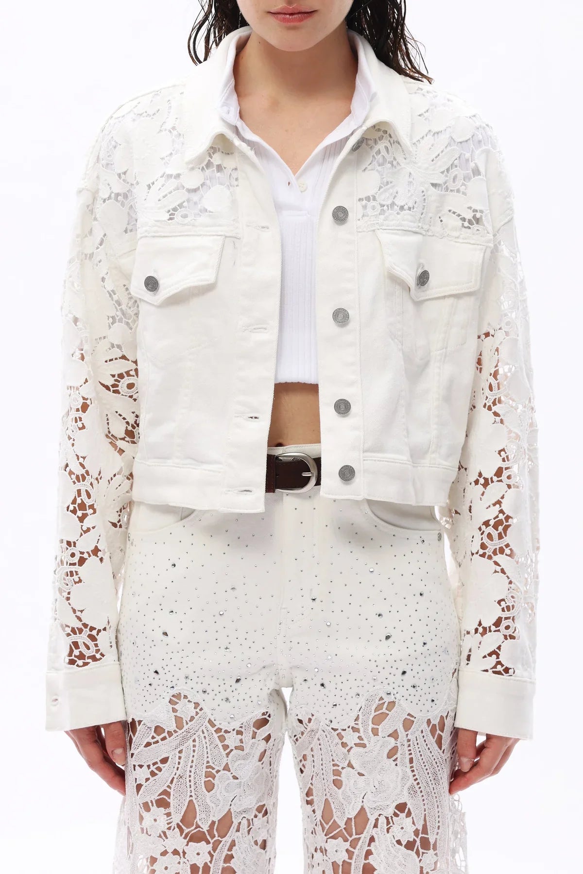 Brooklyn Loose Lace Jacket Alba - Back of the Bay Boutique