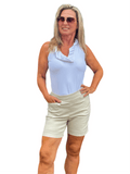 6" Inseam Pull-on Stretch Shorts Stone