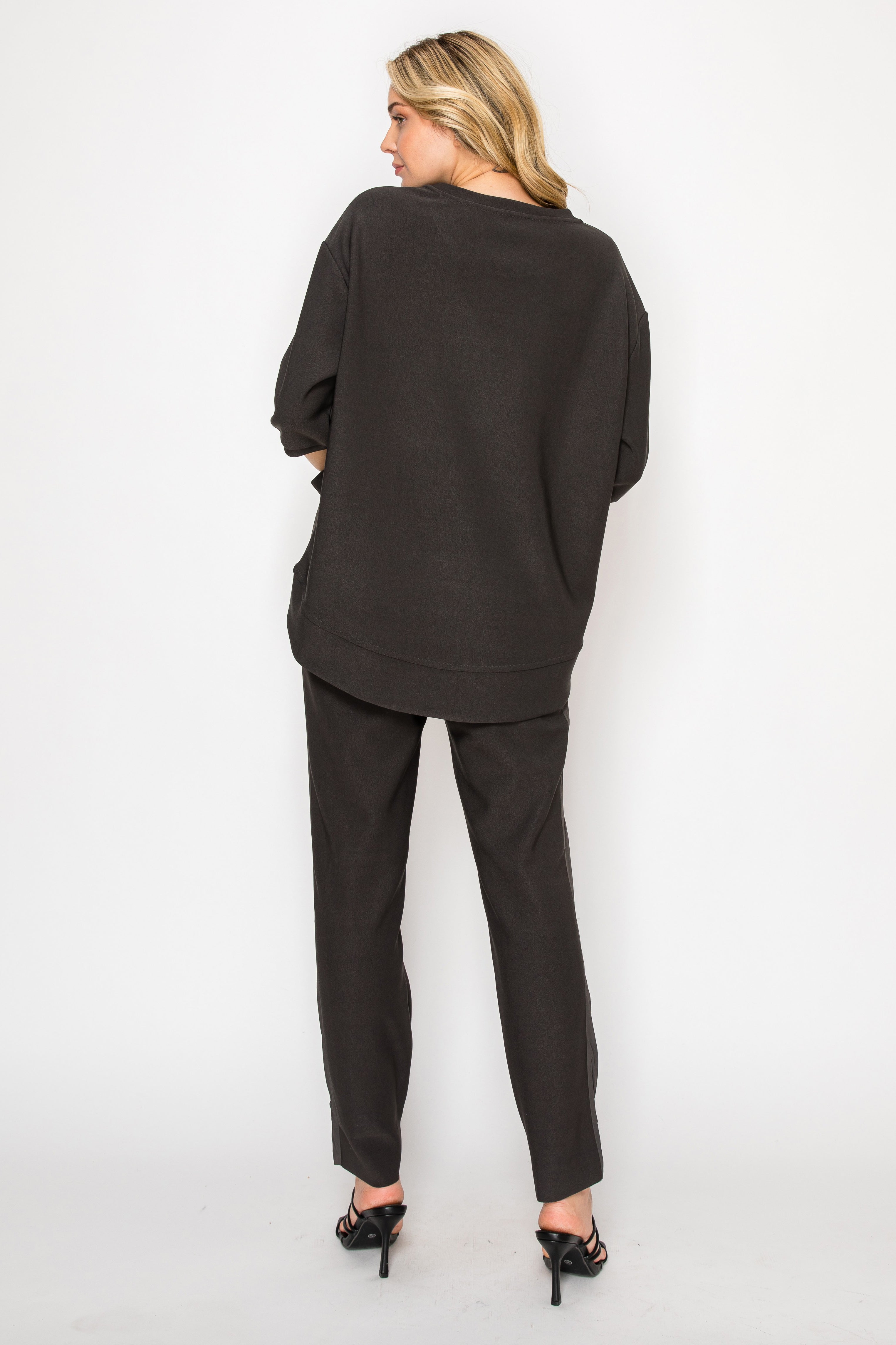 Karen Knit Crepe Top - Dark Colors