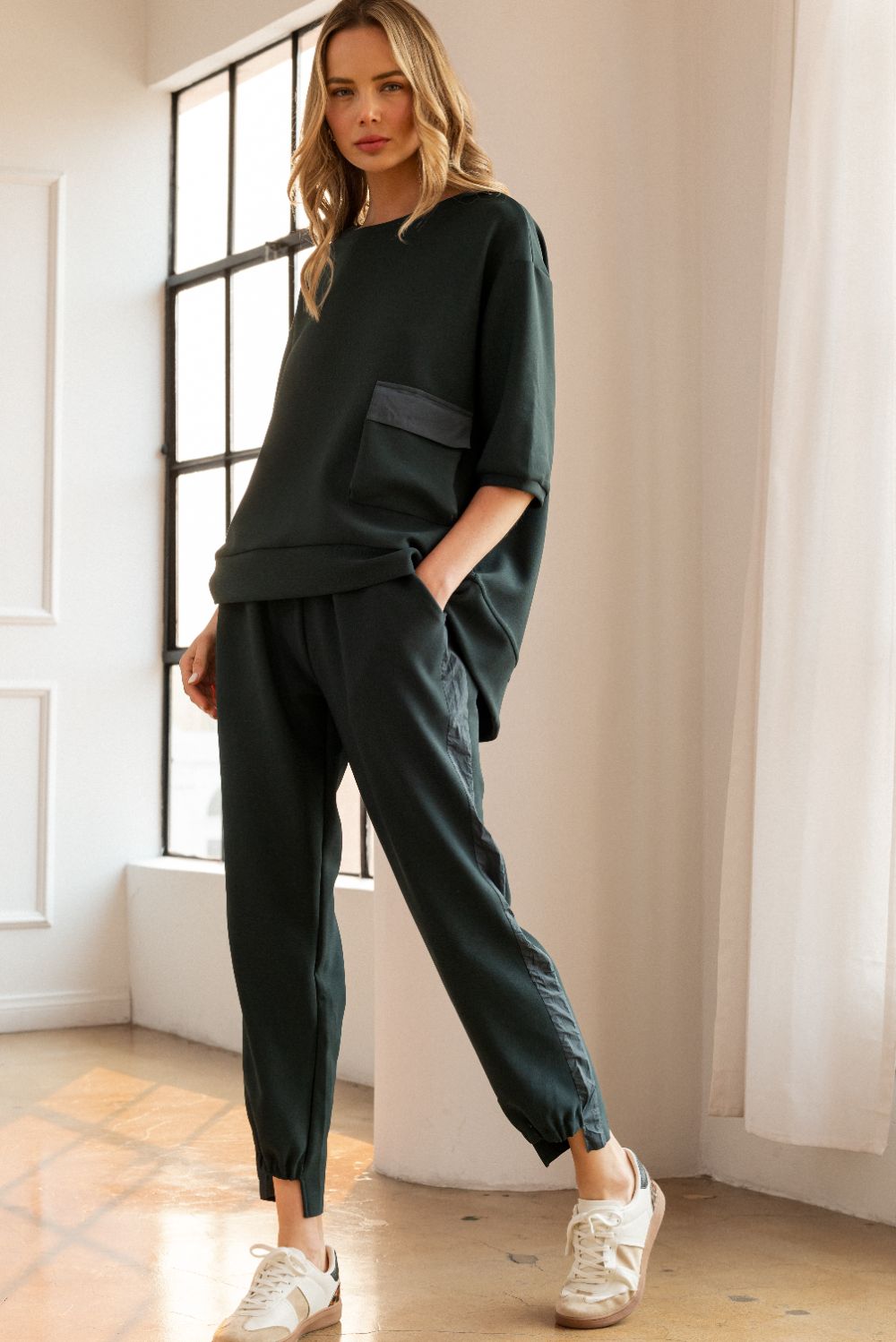Karen Knit Crepe Top - Dark Colors
