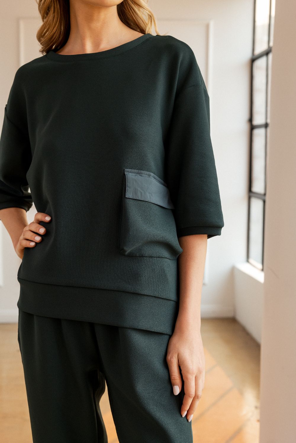Karen Knit Crepe Top - Dark Colors