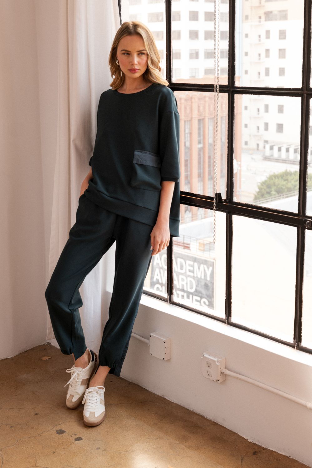 Karen Knit Crepe Top - Dark Colors