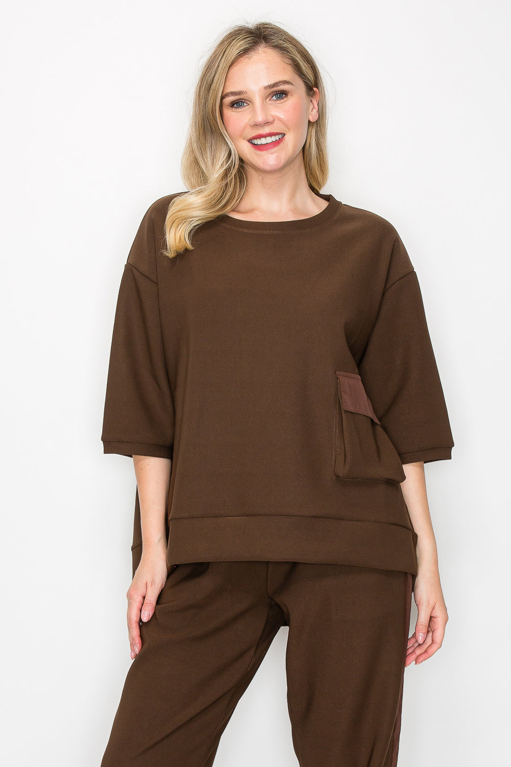Karen Knit Crepe Top - Dark Colors