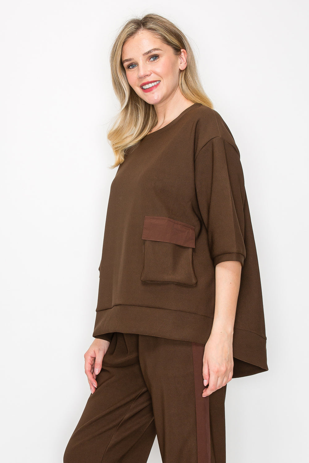 Karen Knit Crepe Top - Dark Colors
