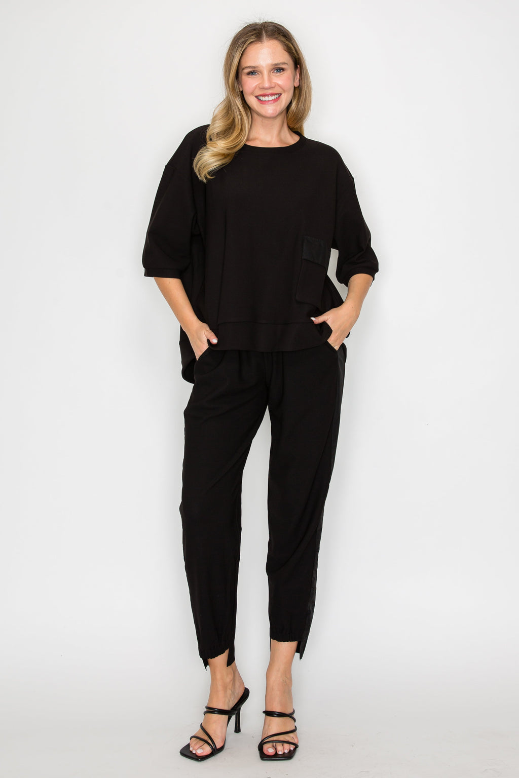 Karen Knit Crepe Top - Dark Colors