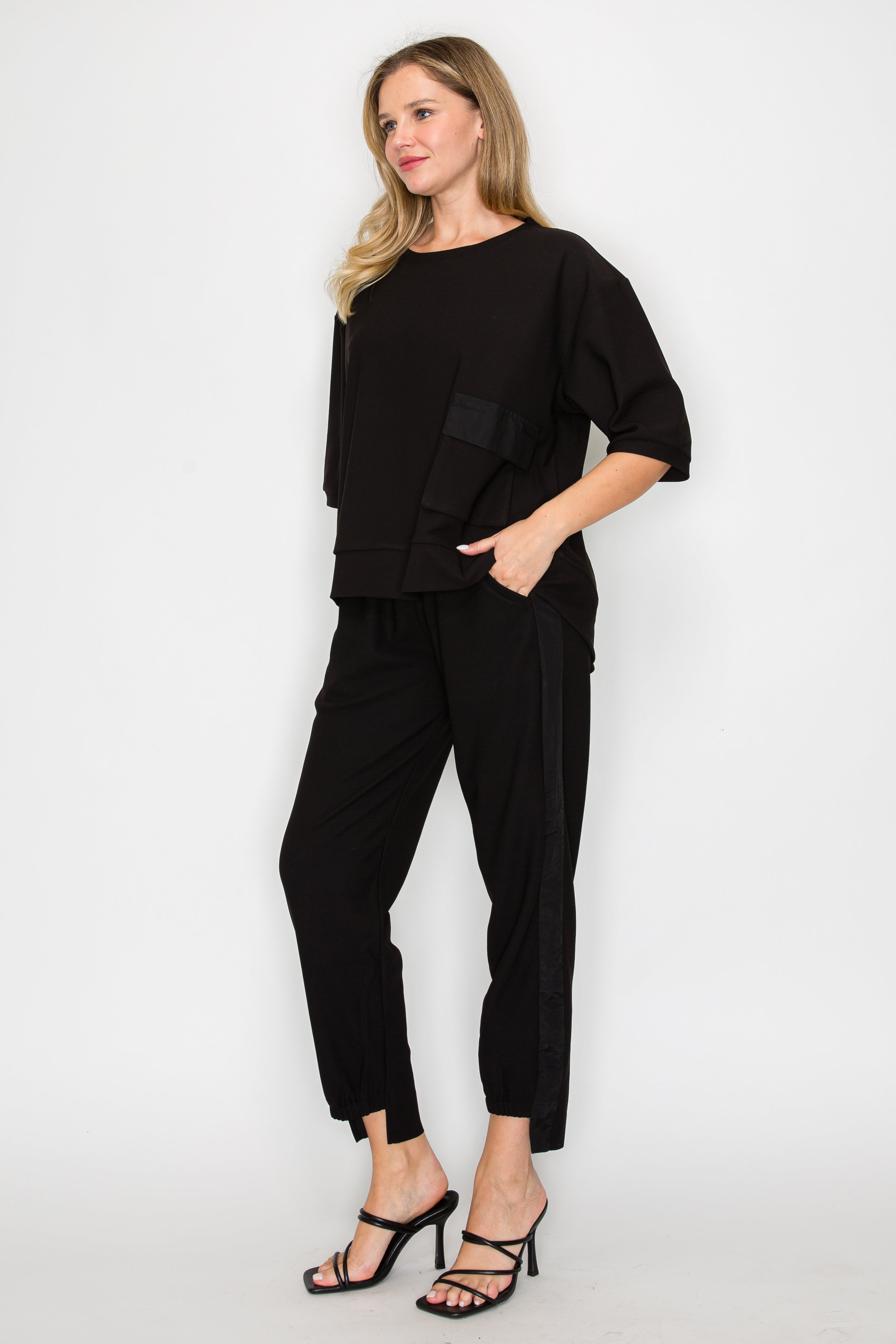 Karen Knit Crepe Top - Dark Colors