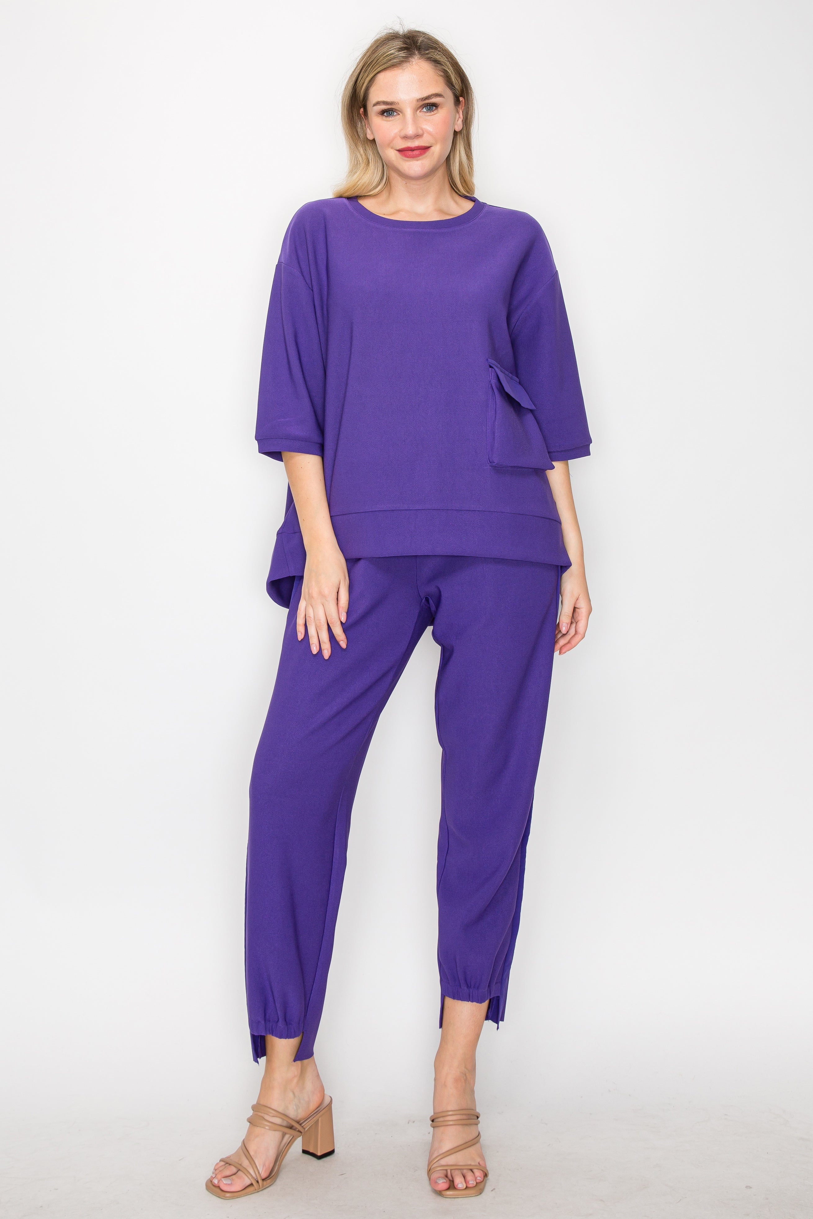 Karen Knit Crepe Top - Dark Colors