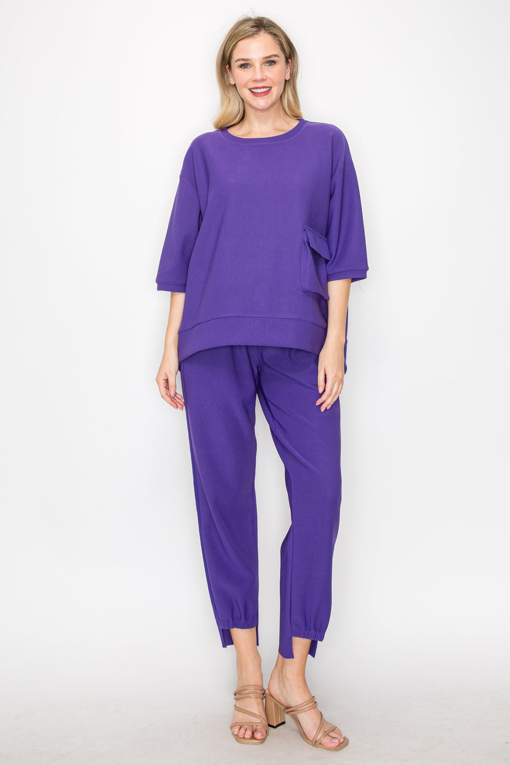 Karen Knit Crepe Top - Dark Colors