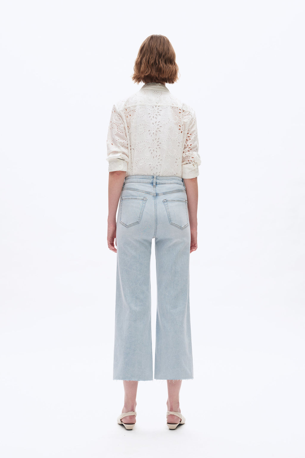 High Rise Wide Leg Denim Jeans Light Blue - Back of the Bay Boutique