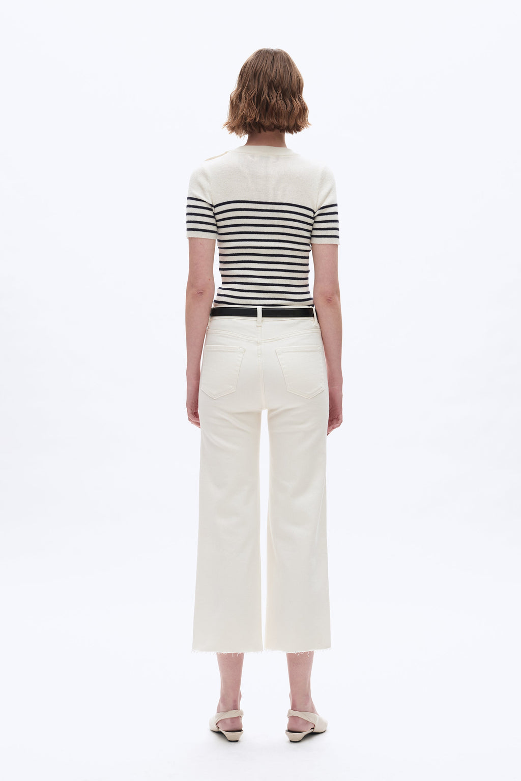 High Rise Wide Leg Denim Jeans White - Back of the Bay Boutique