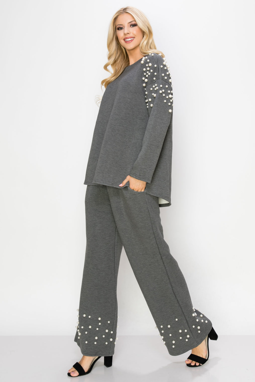 Faith Stretch French Scuba Pearl Pant