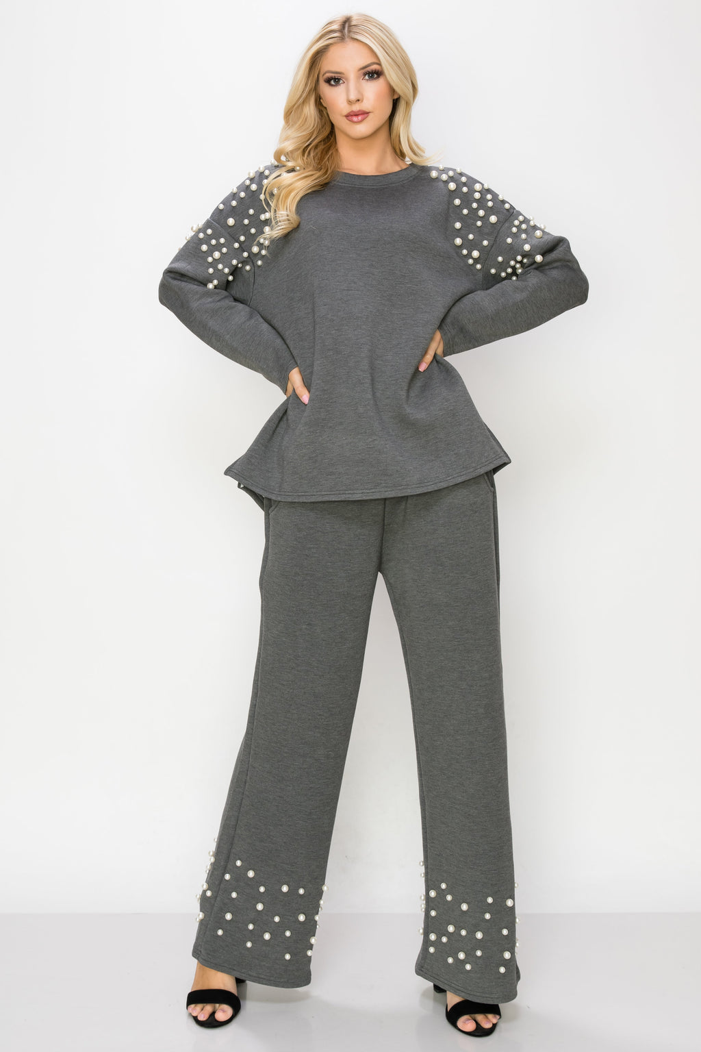 Fiona Stretch French Scuba Pearl Top