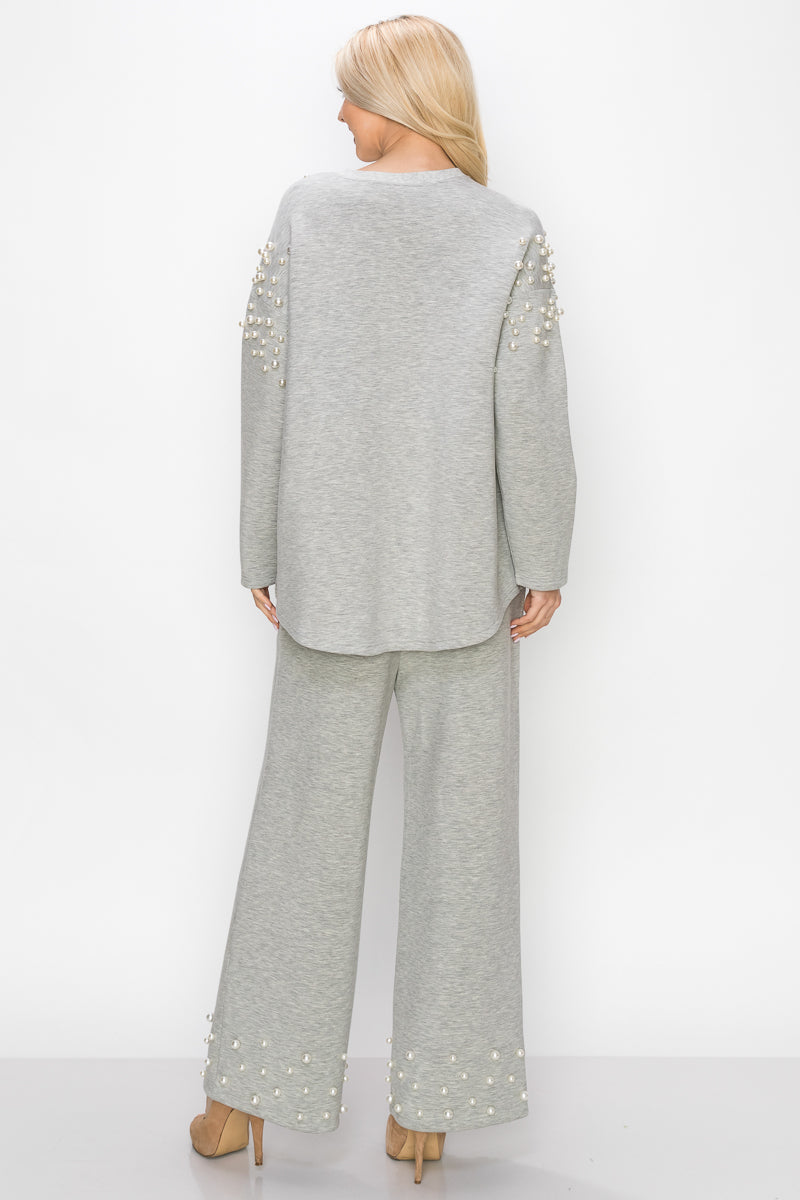 Fiona Stretch French Scuba Pearl Top