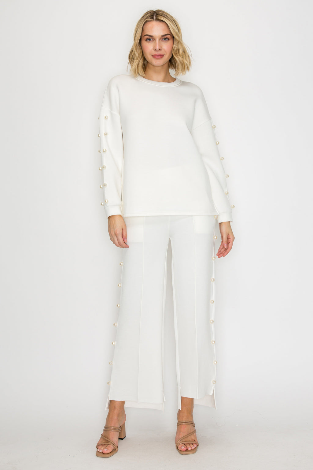 Katri Stretch French Scuba Pearl Top