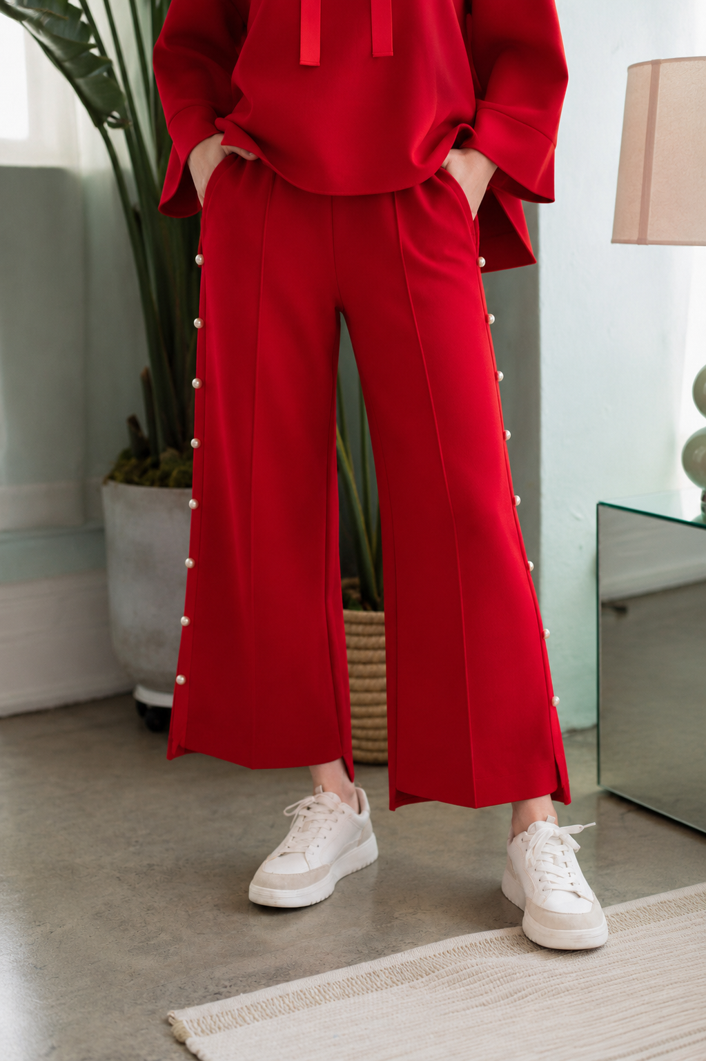 Farrah French Scuba Pearl Pant - Dark Colors