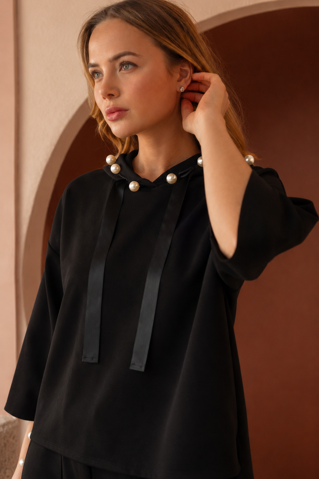 Francine French Scuba Pearl Hoodie - Dark Colors