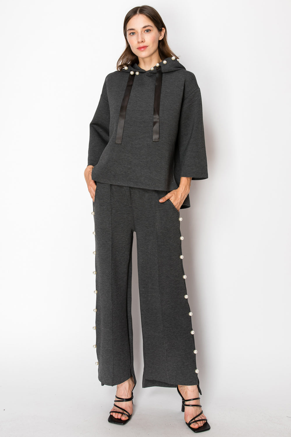 Farrah French Scuba Pearl Pant - Dark Colors