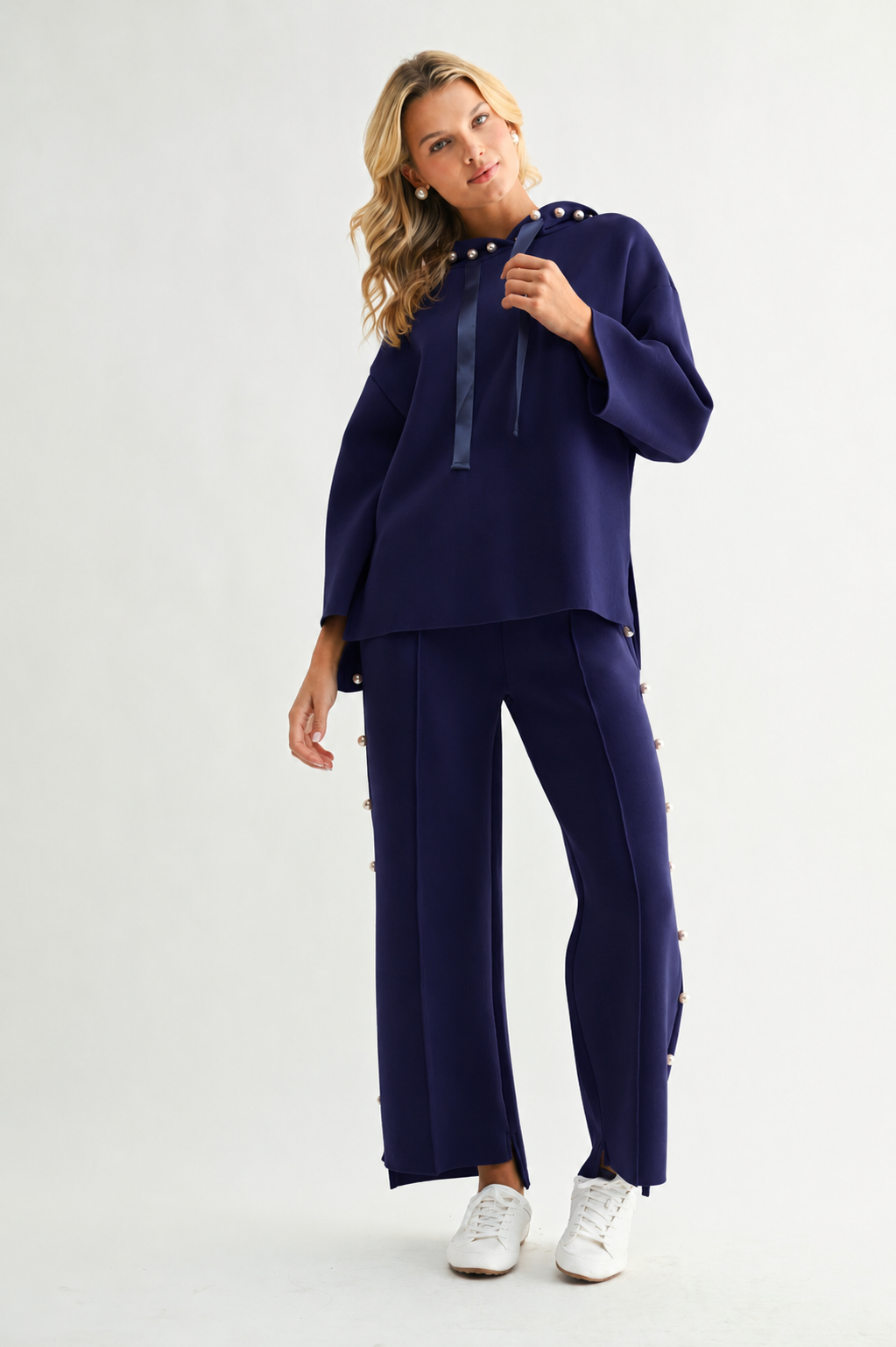 Farrah French Scuba Pearl Pant - Dark Colors