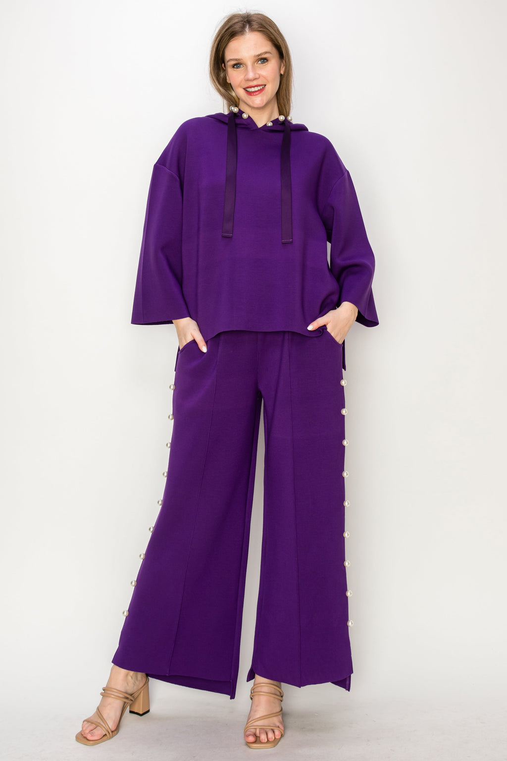 Farrah French Scuba Pearl Pant - Dark Colors