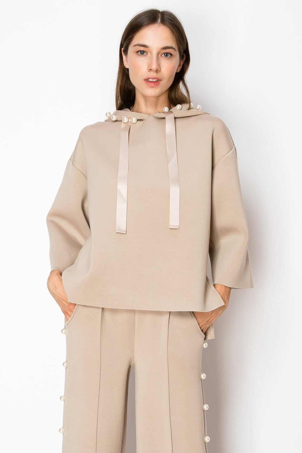 Francine French Scuba Pearl Hoodie - Light Colors