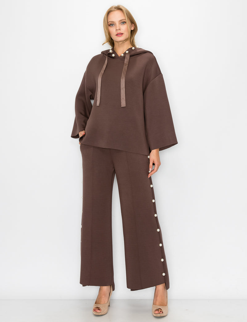 Farrah French Scuba Pearl Pant - Dark Colors