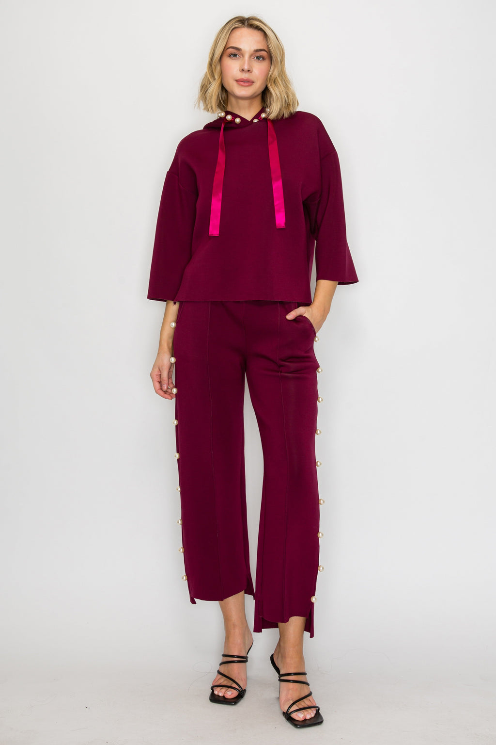 Farrah French Scuba Pearl Pant - Dark Colors