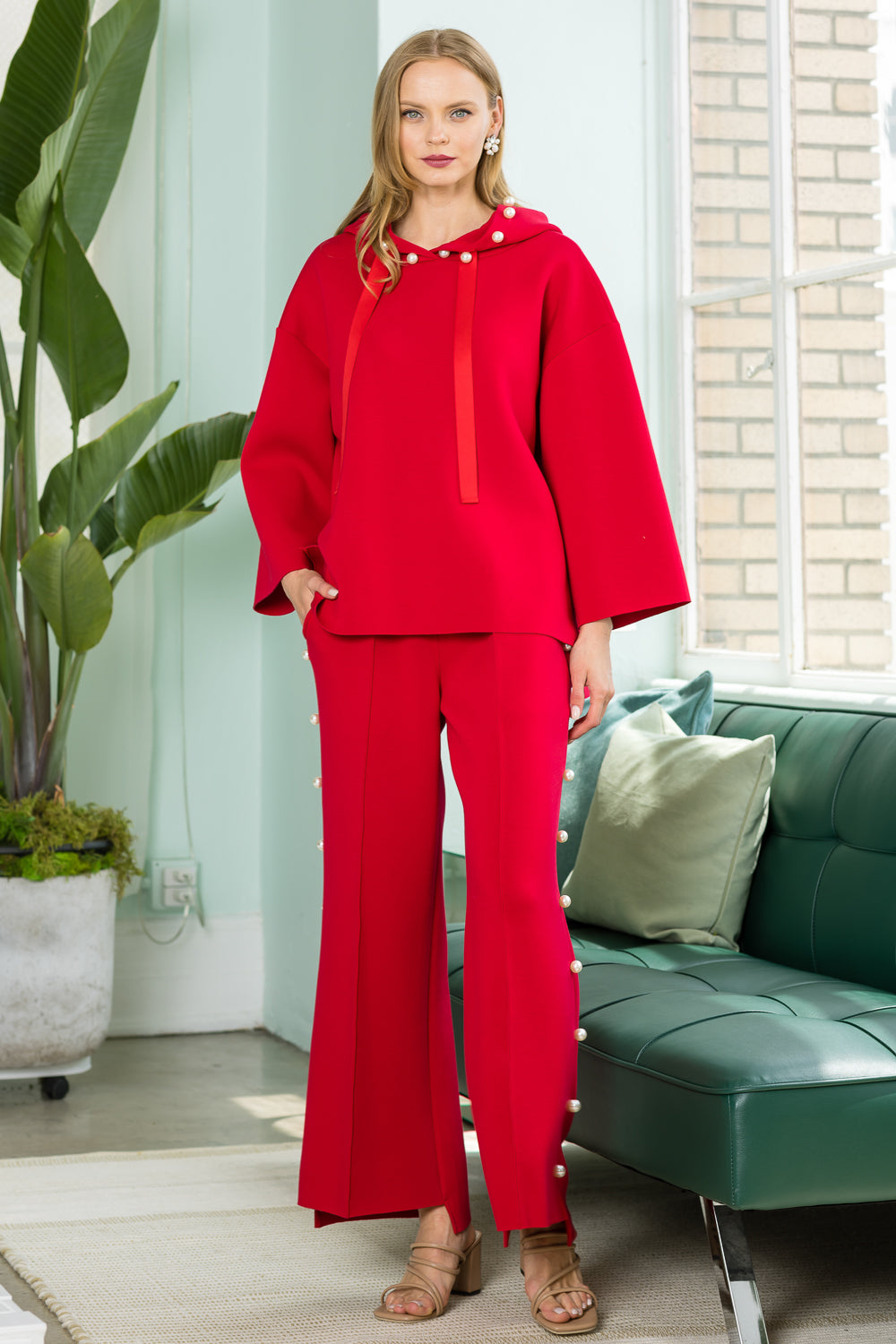 Farrah French Scuba Pearl Pant - Dark Colors