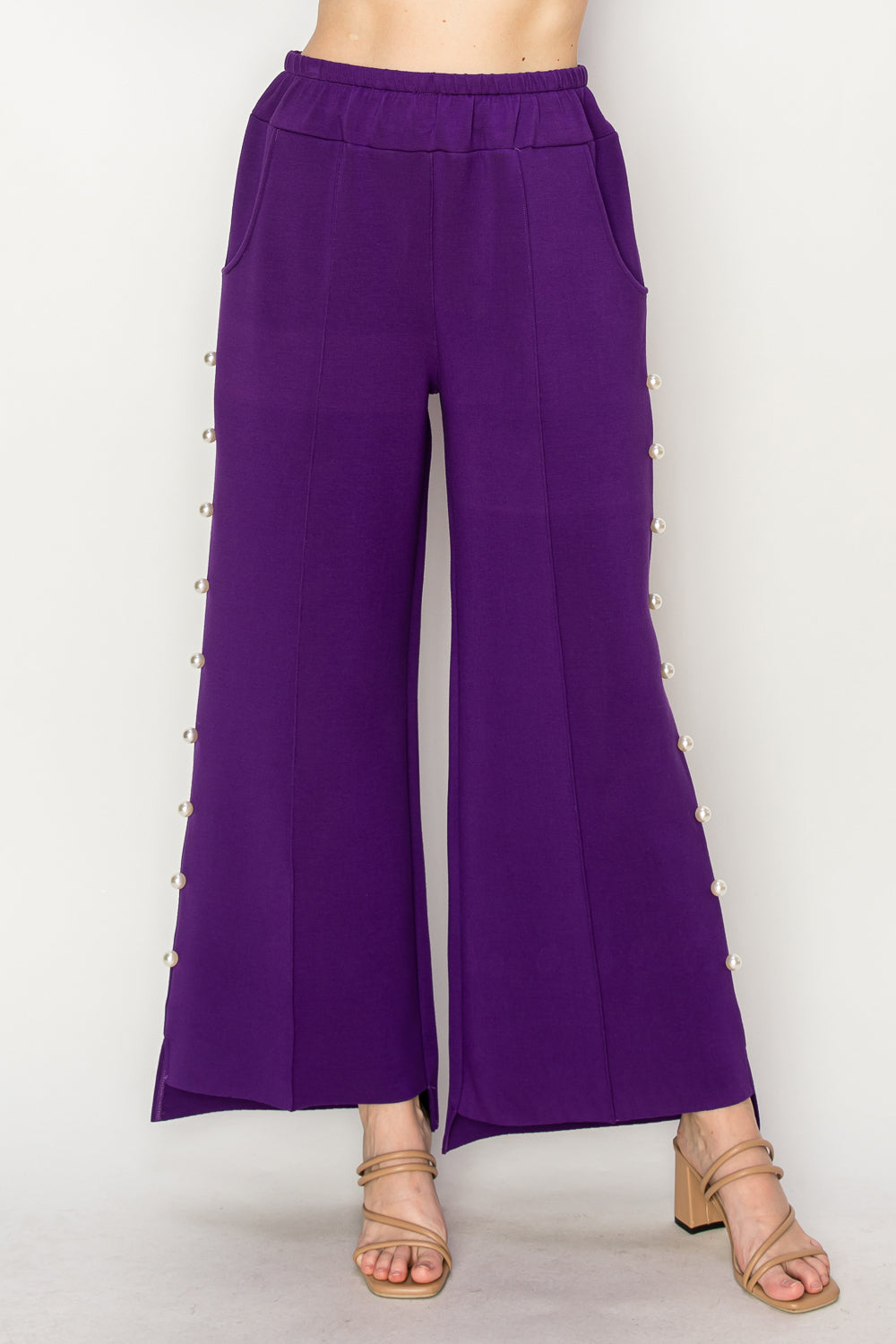 Farrah French Scuba Pearl Pant - Dark Colors