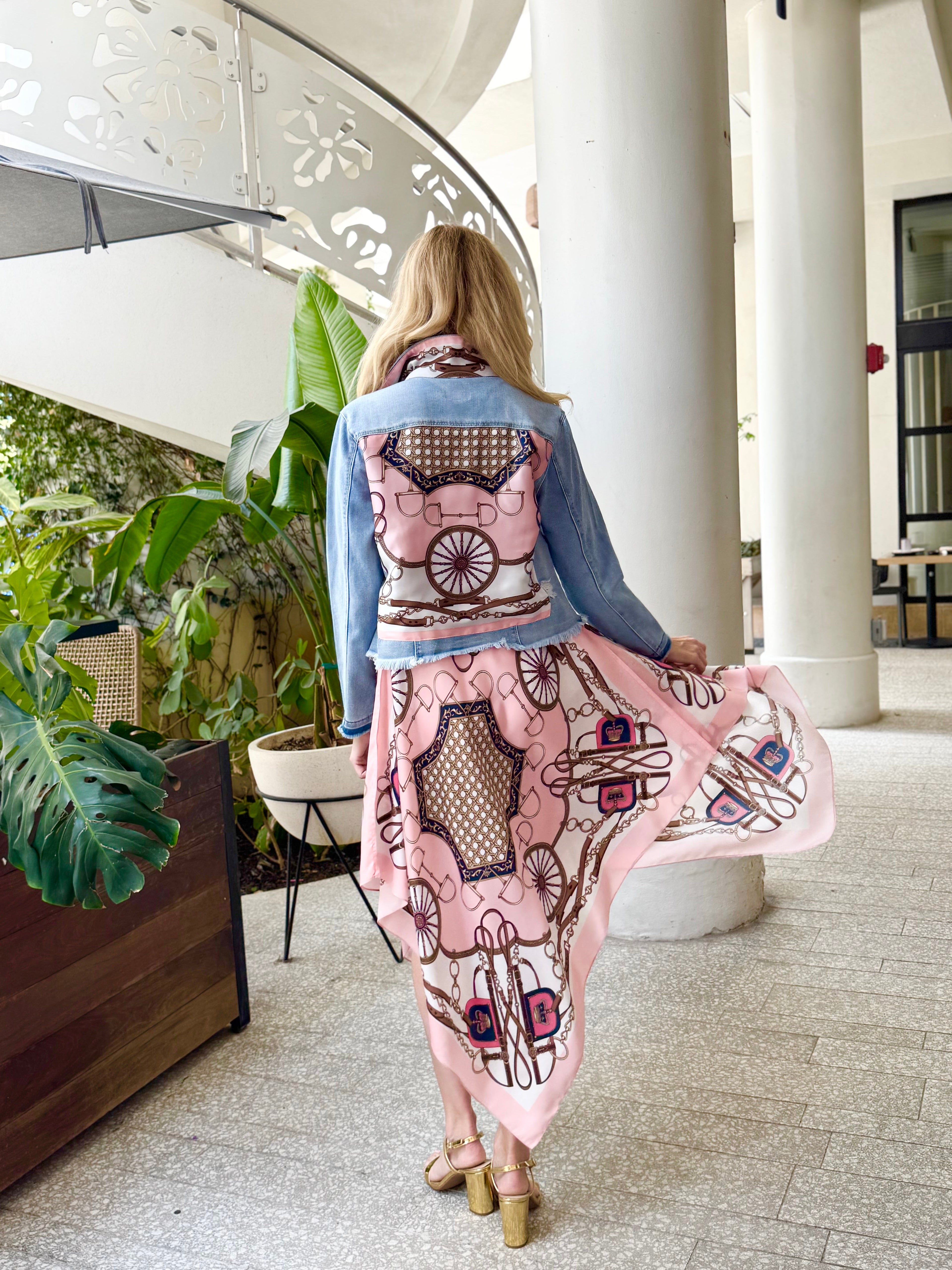 The Light Denim Jacket / Blush Bit - Back of the Bay Boutique