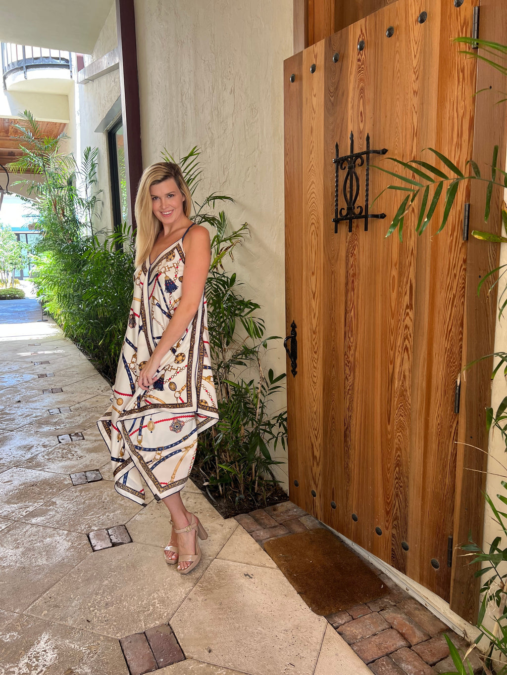 Silk Dress / Unique in Beige - Back of the Bay Boutique