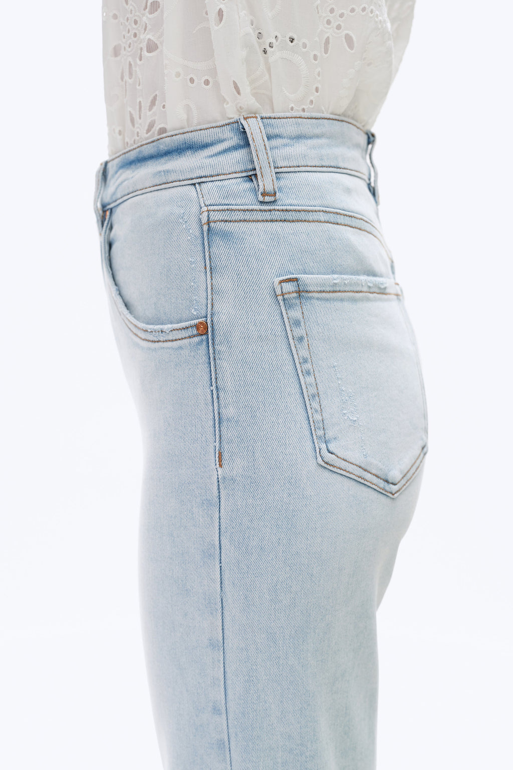 High Rise Wide Leg Denim Jeans Light Blue - Back of the Bay Boutique
