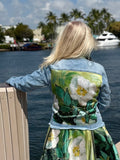 The Light Denim Jacket / White Blossom - Back of the Bay Boutique
