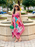 Silk Dress / Pink Horse - Back of the Bay Boutique