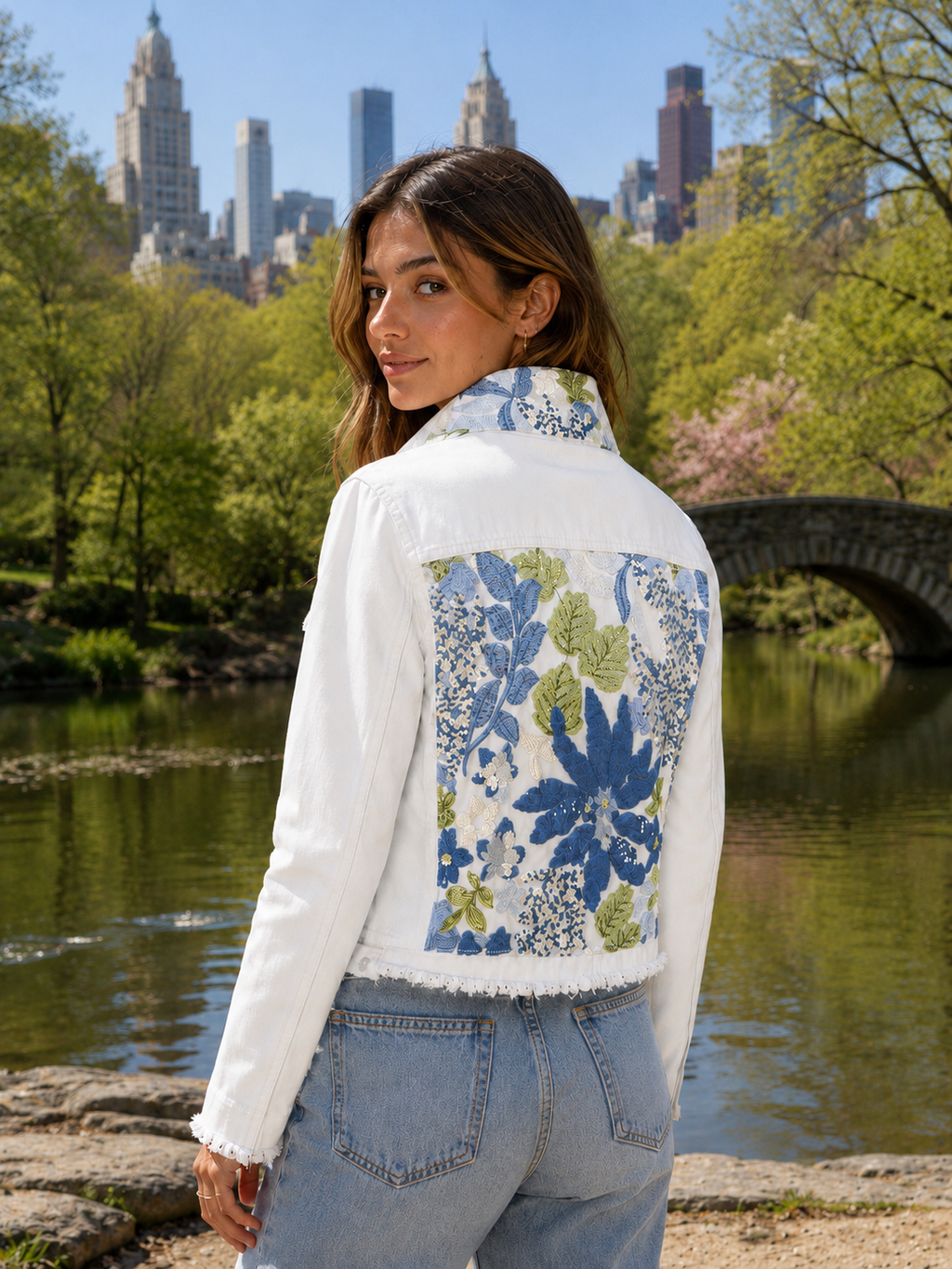 The White Denim Jacket / Denim Sequins