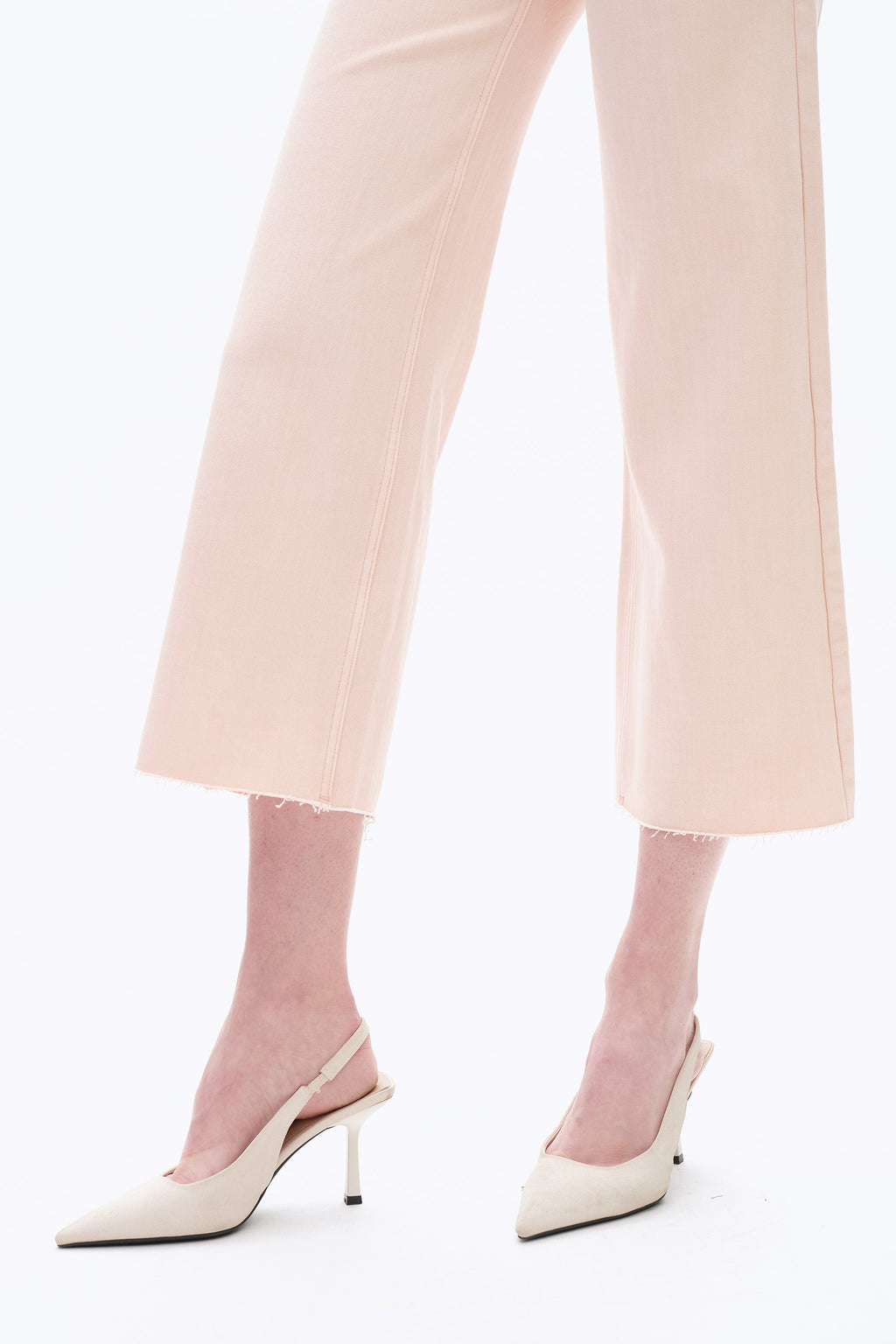High Rise Wide Leg Denim Jeans Pale Pink - Back of the Bay Boutique
