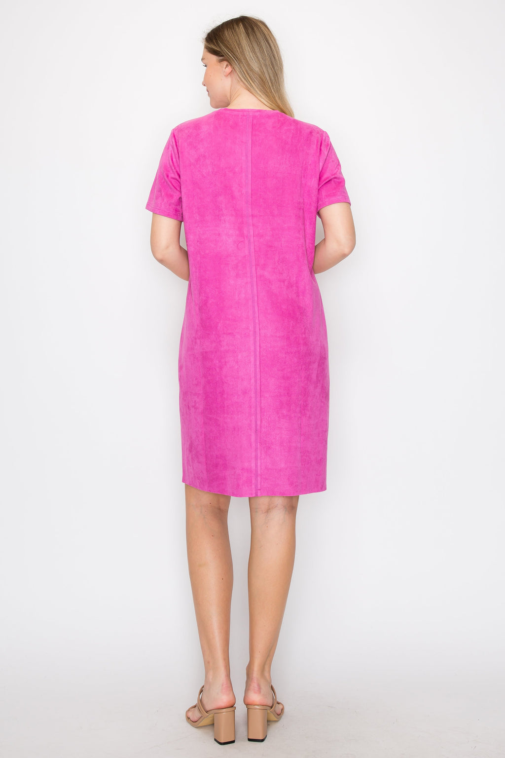 Audrey Suede Round Neck with Pockets
