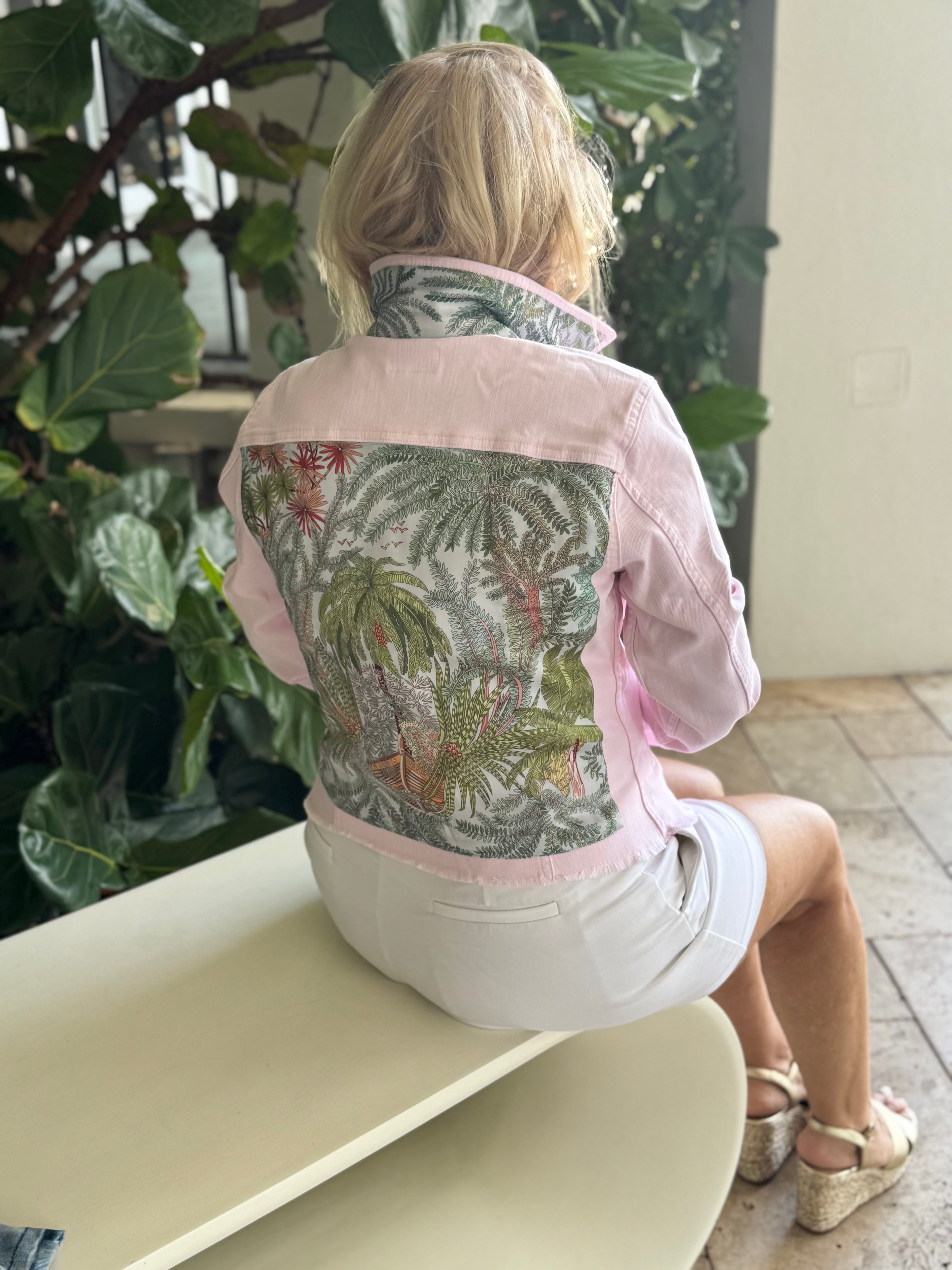 The Pink Denim Jacket / Tropical Capri - Back of the Bay Boutique