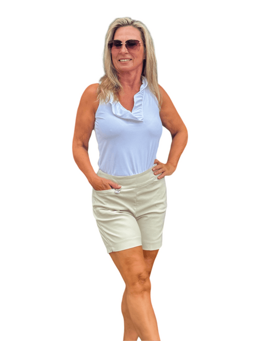 6" Inseam Pull-on Stretch Shorts Stone