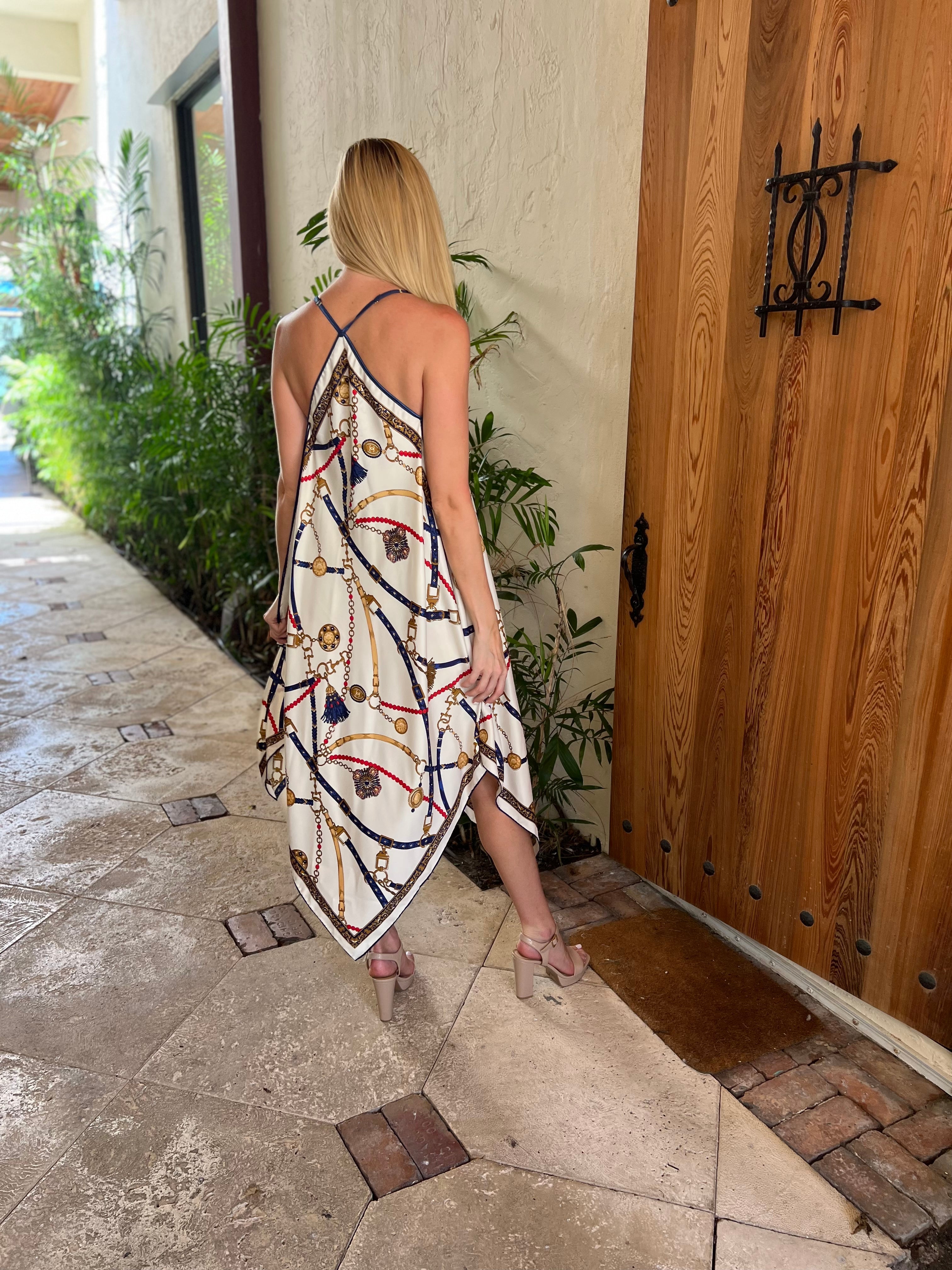 Silk Dress / Unique in Beige - Back of the Bay Boutique
