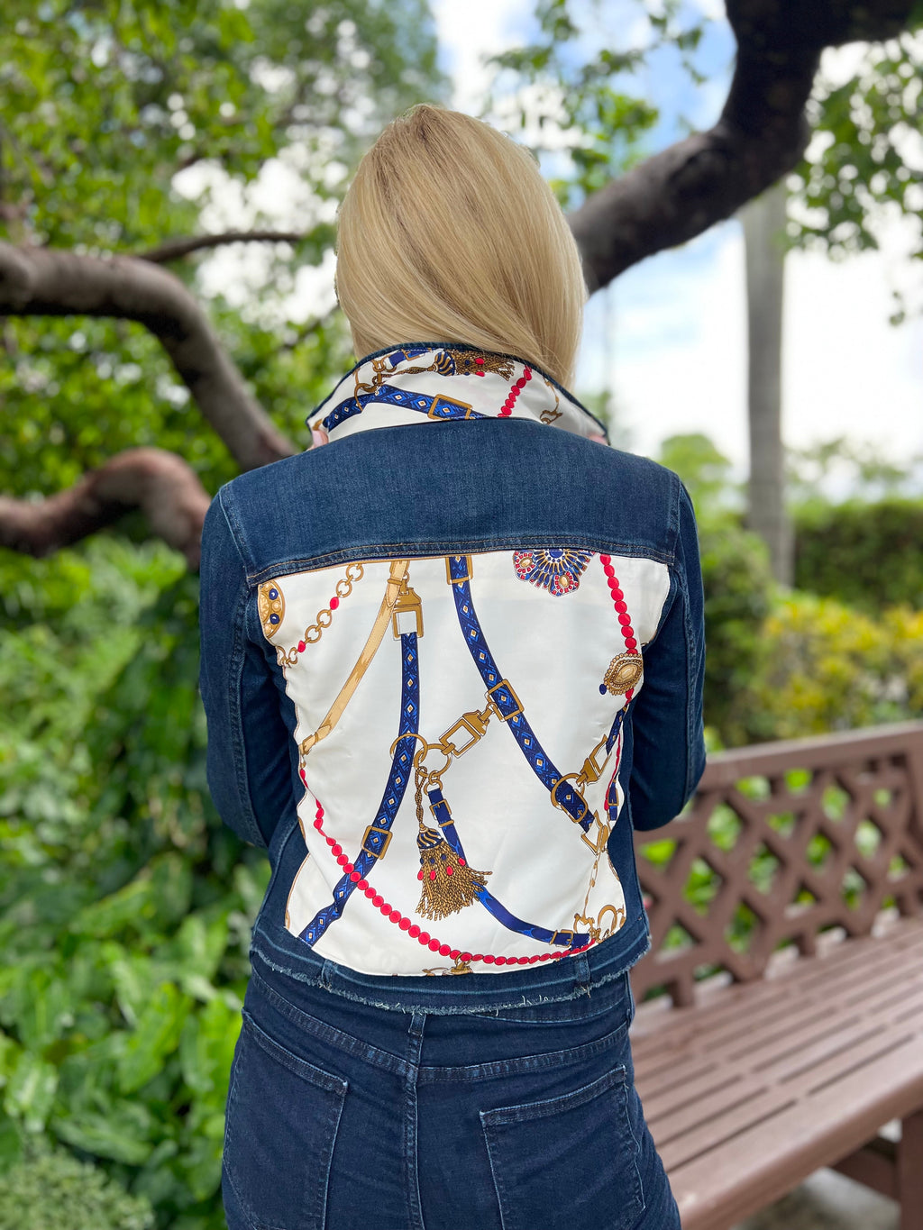 The Dark Denim Jacket / Unique in Beige - Back of the Bay Boutique
