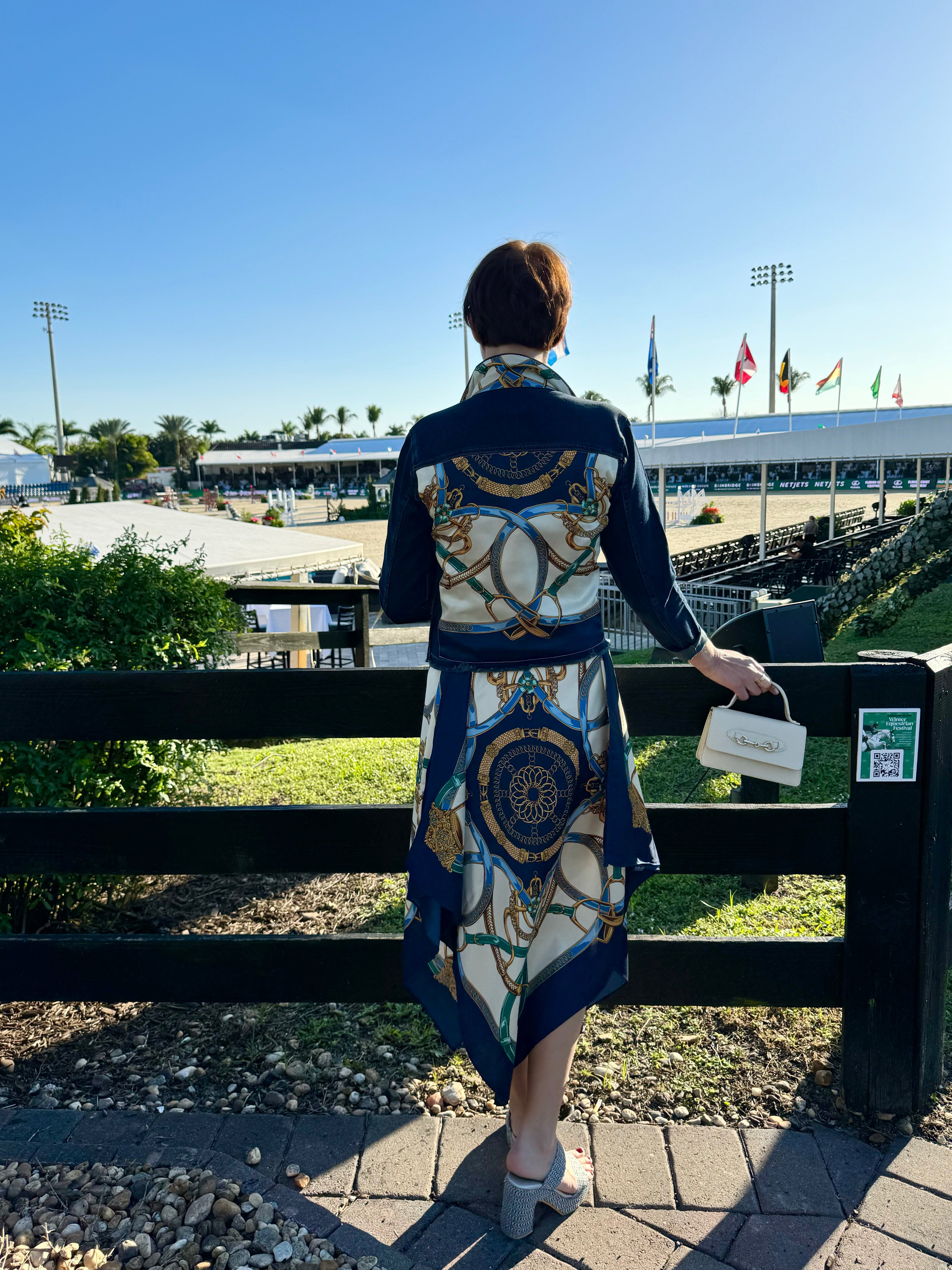 Silk Dress / Blue Stirrup - Back of the Bay Boutique