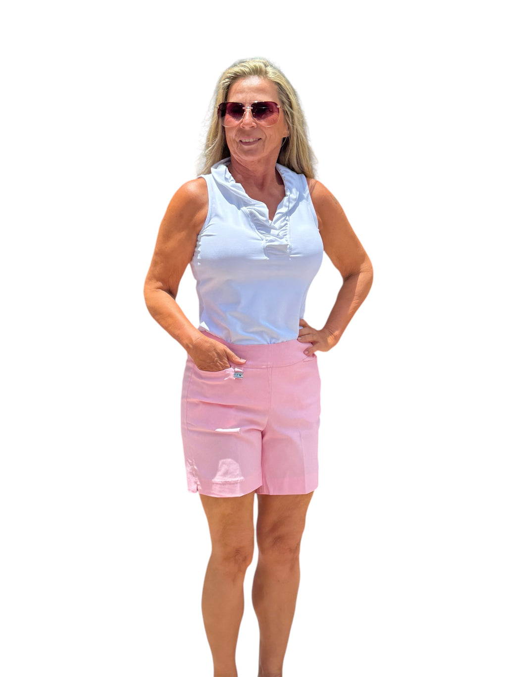 6" Inseam Pull-on Stretch Shorts Soft Pink