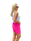 6" Inseam Pull-on Stretch Shorts Bright Hot Pink