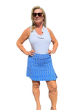 Pull - on Zip Skort with UPF50+ Geometric Lines Peri - Back of the Bay Boutique