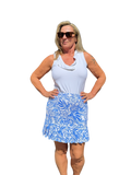 Pull - on Flounce Skort with UPF50+ Summer Breeze Blue - Back of the Bay Boutique