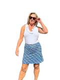Pull - on Zip Skort with UPF50+ Navy Waves - Back of the Bay Boutique